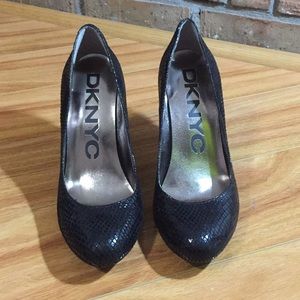 DKNYC black pumps rounded tip